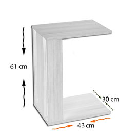 Hanah Home Mesa Auxiliar Blanco Tablero Partículas Melamina 30x61x43cm
